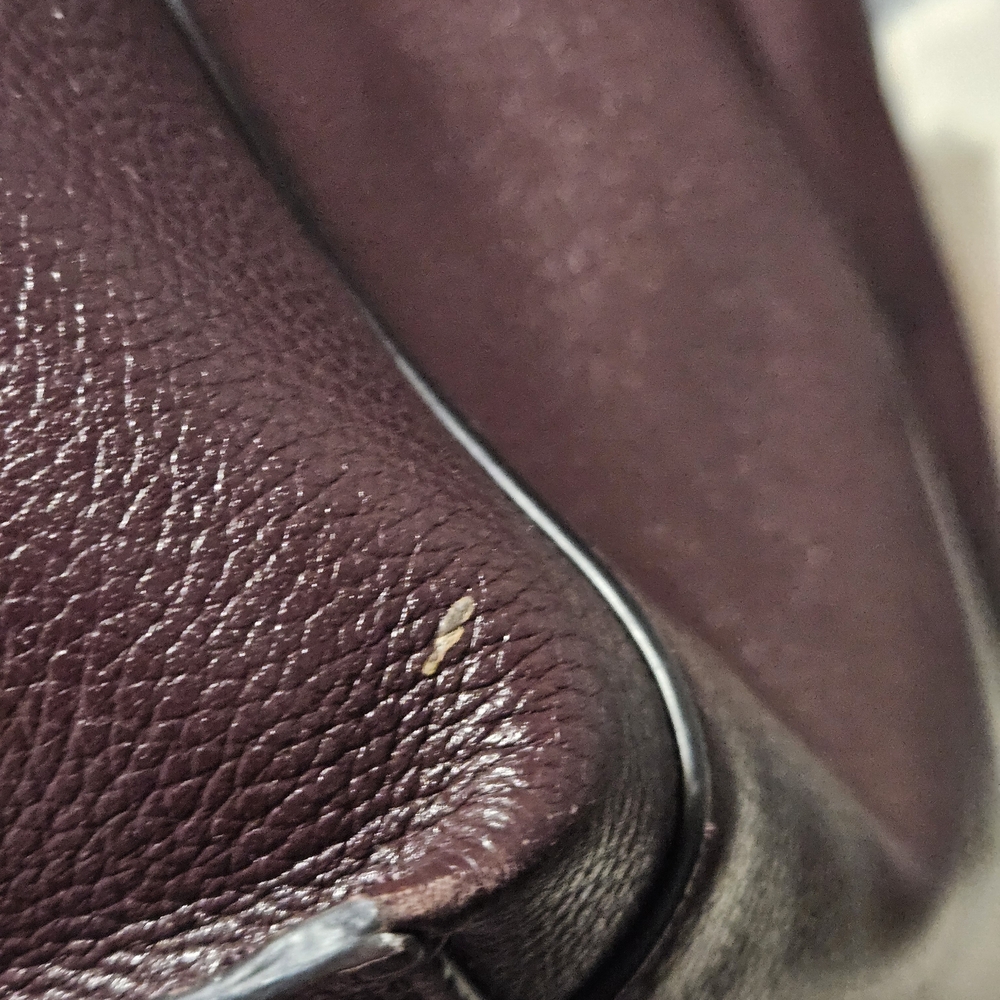 Coach Dalton 31 Gunmetal-Oxblood Leather Shoulder Bag - Picture 8 of 13